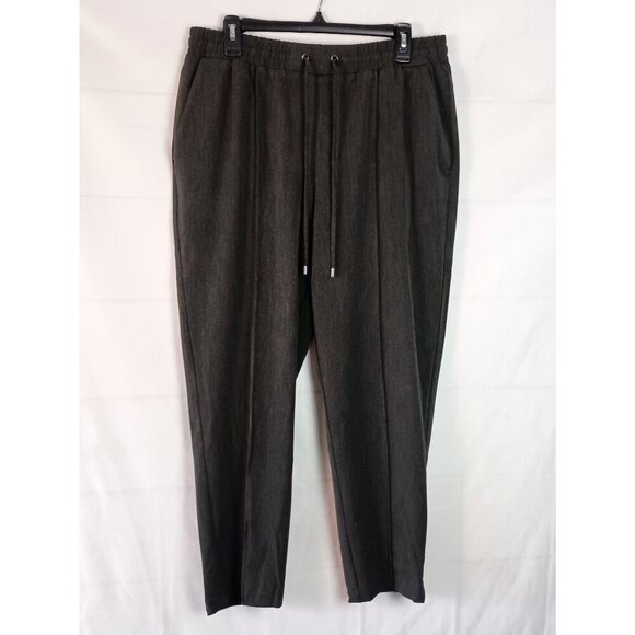 Nine West Relaxed Pintuck Joggers Gray Drawstring Waist NWOT Pants Size L - Picture 2 of 7